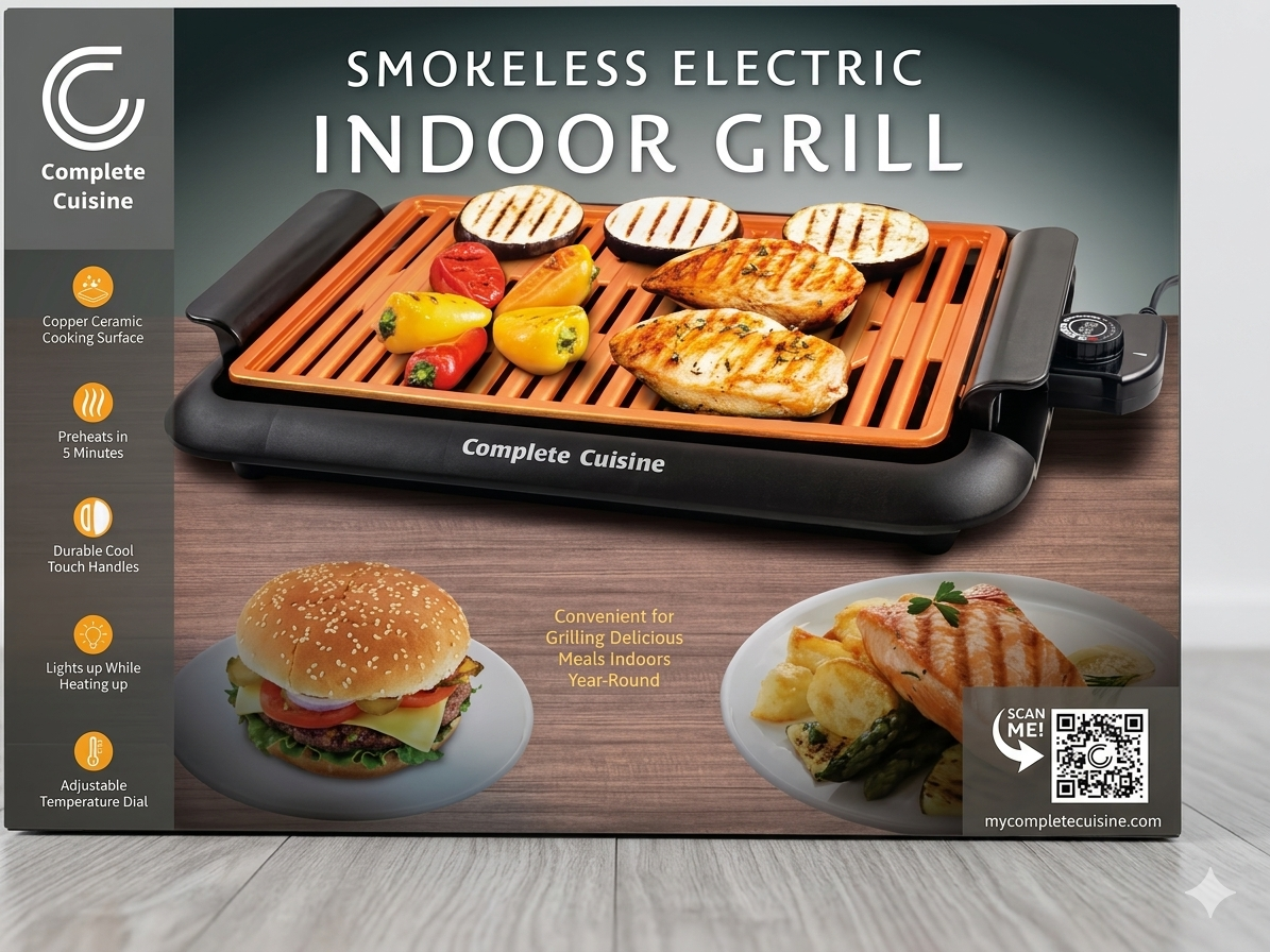 Complete Cuisine Smokeless Electric Indoor Grill