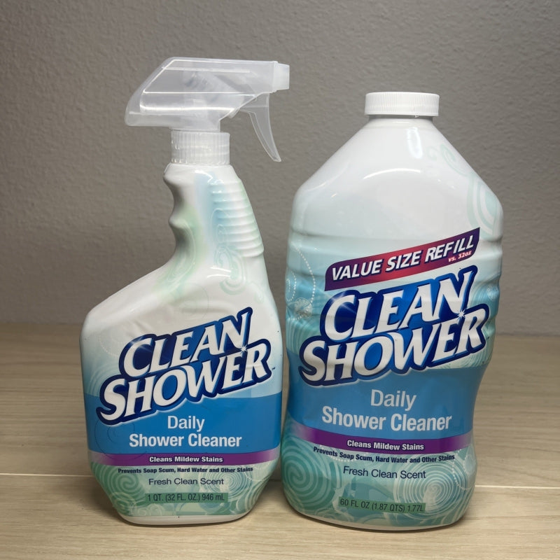 Clean Shower, Daily Shower Cleaner - No Scrub Bundle Pack [32oz. Spray Bottle...