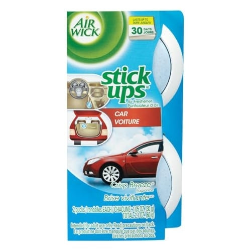 Air Wick Stick Ups Car Air Freshener, Crisp Breeze (Packaging May Vary), 2ct