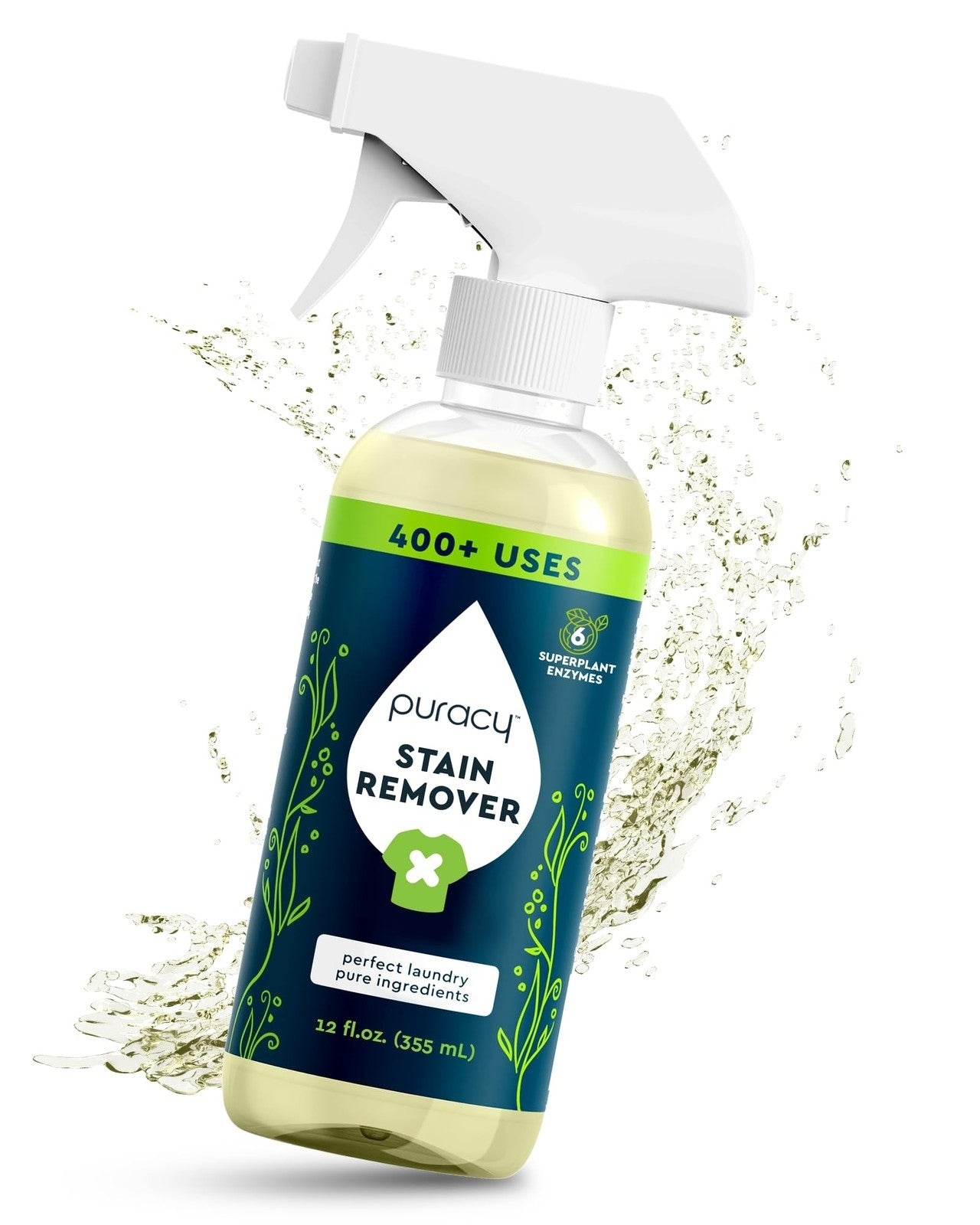 Puracy Stain Remover Spray, Natural Travel and Laundry Stain Cleaner for Clot