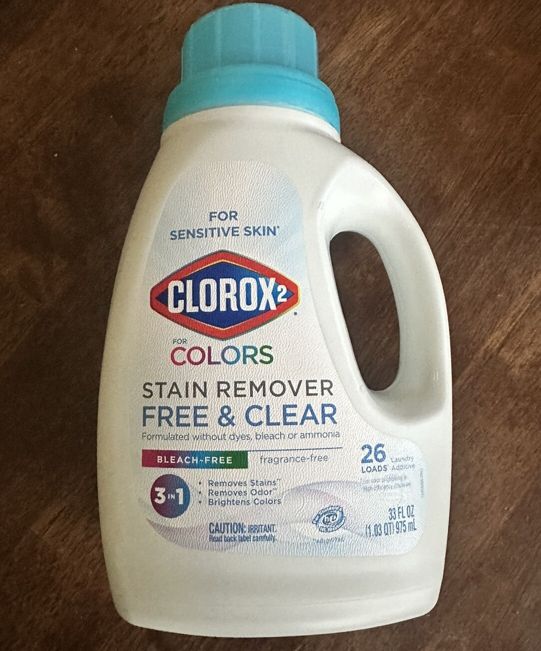 Clorox 2 Free And Clear for Sensitive Skin, for Whites & Colors NEW 33 fl. oz