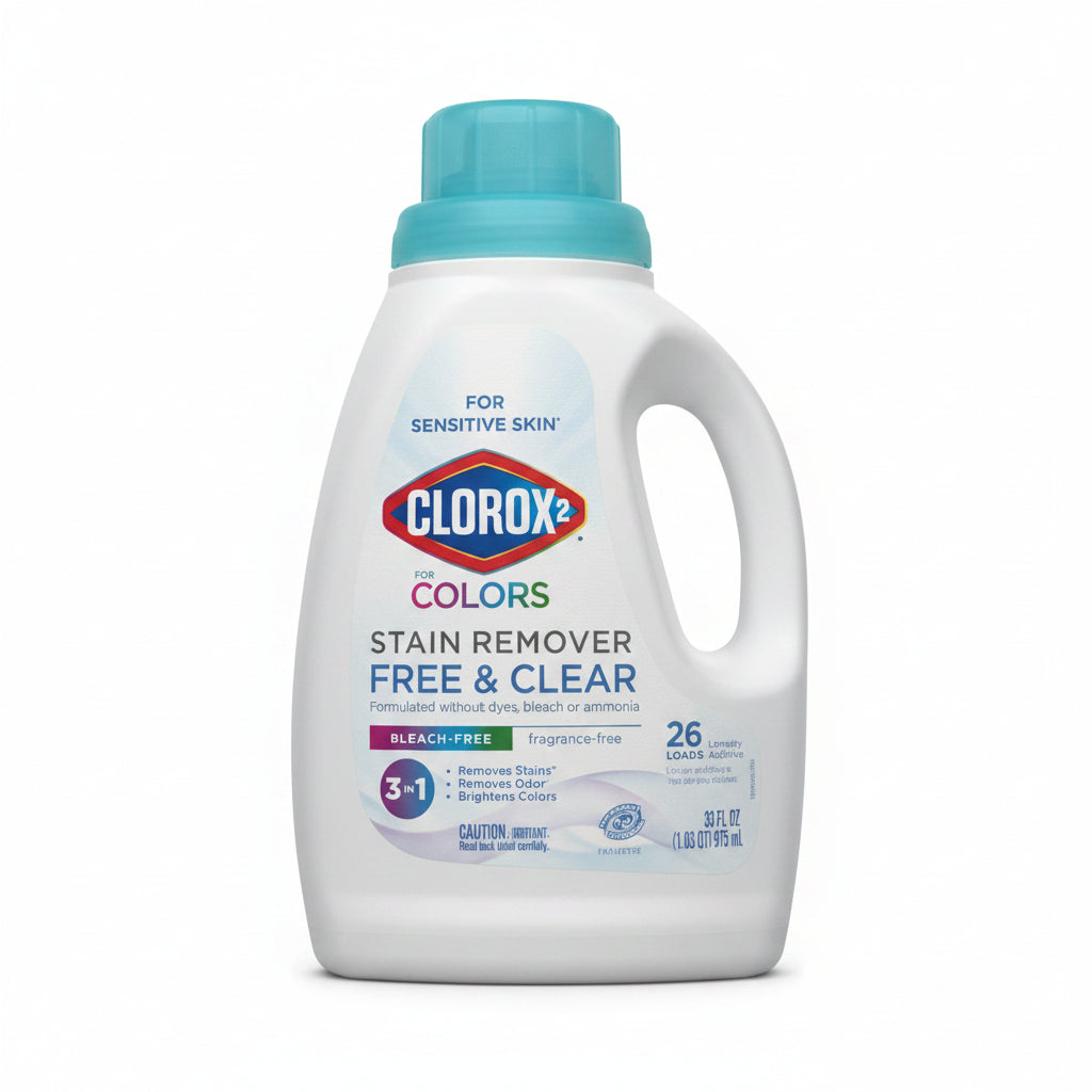 Clorox 2 Free And Clear for Sensitive Skin, for Whites & Colors NEW 33 fl. oz