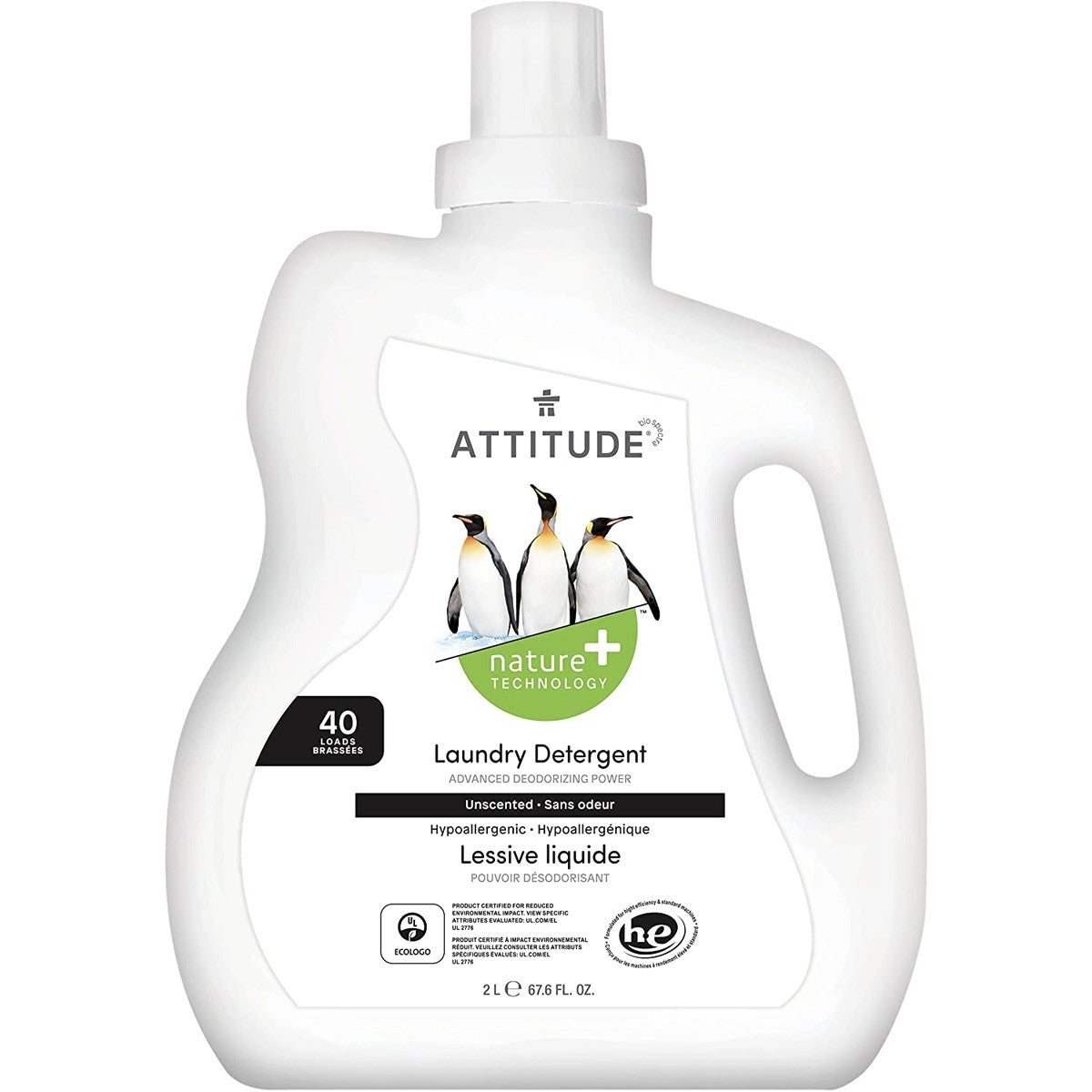 Attitude Laundry Detergent 40 Loads Unscented 67.6 Oz