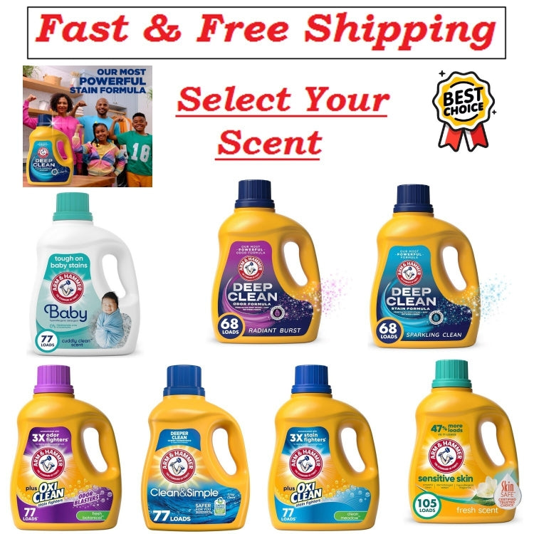 Arm & Hammer Clean & Simple, 25 Loads Liquid Laundry Detergent, 43.75 Fl oz, (packaging may vary)
