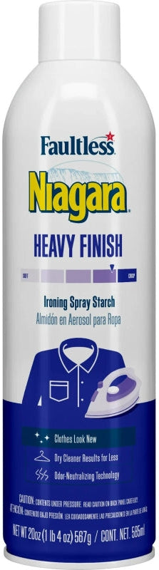 Faultless Niagara Heavy Finish Ironing Spray Starch; Pack of 3 - 20 oz/bottle