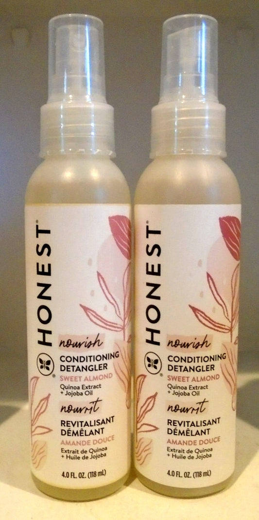Honest Company Leave-in Conditioning Detangler Spray Hair Almond 4oz  2-PACK