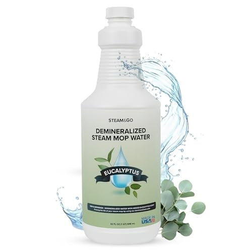 Steam & Go Demineralized Water Cleaning Solution for Floor & Multi-Surface Steam Cleaners - Compatible for All Steam Mops - Eucalyptus Mint Scent, 32 oz