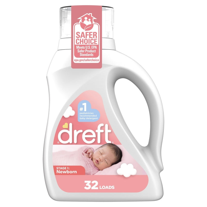 dreft Stage 1: Newborn Baby Liquid Laundry Detergent, 32 loads 46 fl oz (Packaging