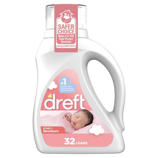 dreft Stage 1: Newborn Baby Liquid Laundry Detergent, 32 loads 46 fl oz (Packaging