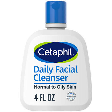 Cetaphil Face Wash, Daily Facial Cleanser for Sensitive, Combination to Oily Skin, 4 Oz  Gentle Foaming, Soap Free, Hypoallergenic
