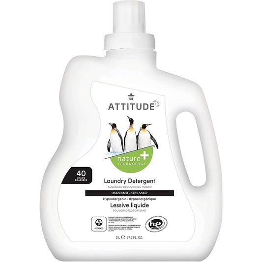 Attitude Laundry Detergent 40 Loads Unscented 67.6 Oz